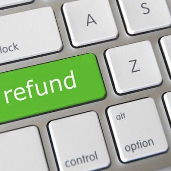 Image of a keyboard with a refund button. Source: www.gotcredit.com